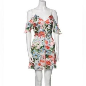 Alice + Olivia silk floral mini dress